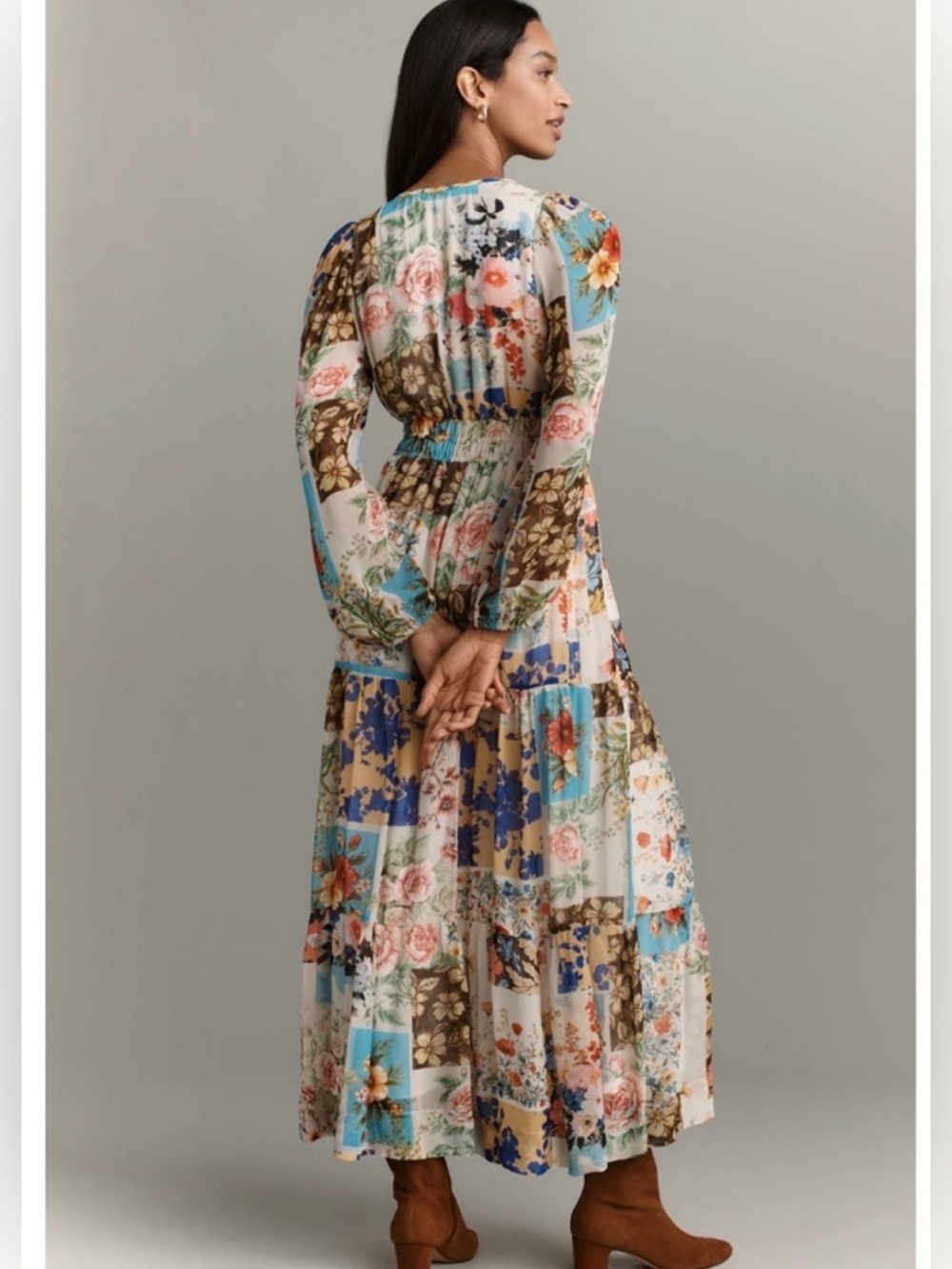 NWT Anthropologie Somerset Floral Chiffon Edition Maxi Dress Size L - Picture 4 of 15